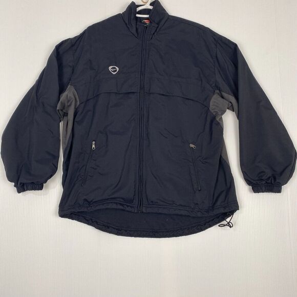 VINTAGE 90’s Nike Soccer Windbreaker Jacket Navy Mens Size Medium Full Zip - Picture 1 of 16